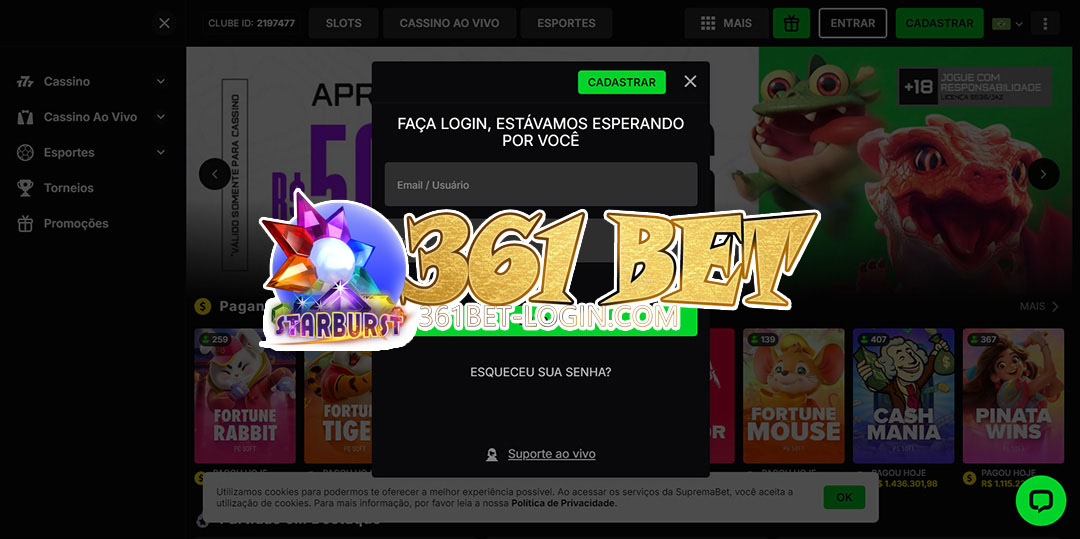 361 bet login